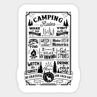 Camping rules Sticker